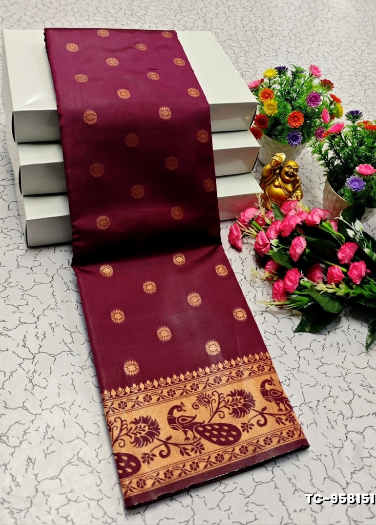 SOFT SILK FANCY BEST QUALITY SILK THENMATHI SAREES - ONIYAN PINK