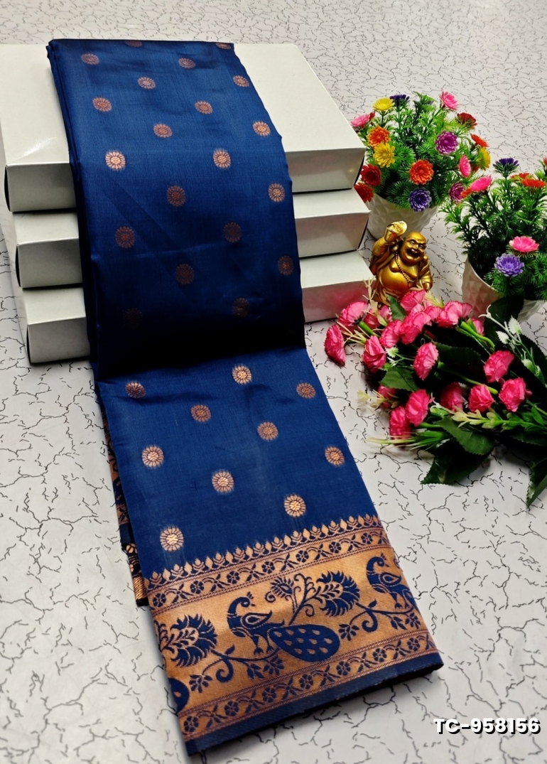 SOFT SILK FANCY BEST QUALITY SILK THENMATHI SAREES - NORMAL  BLUE