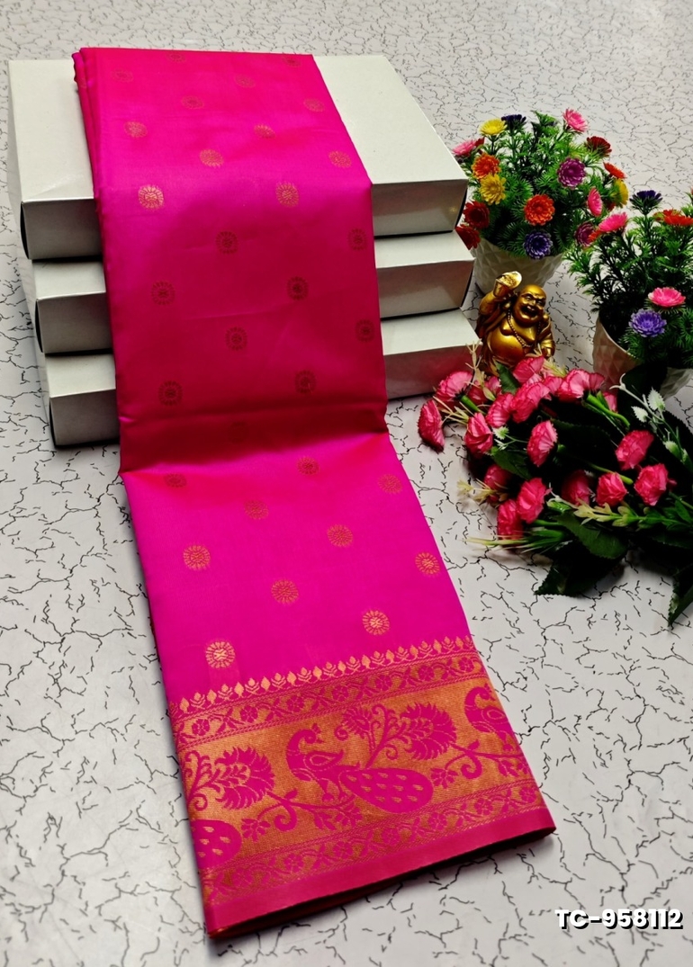 SOFT SILK FANCY BEST QUALITY SILK THENMATHI SAREES - PINK
