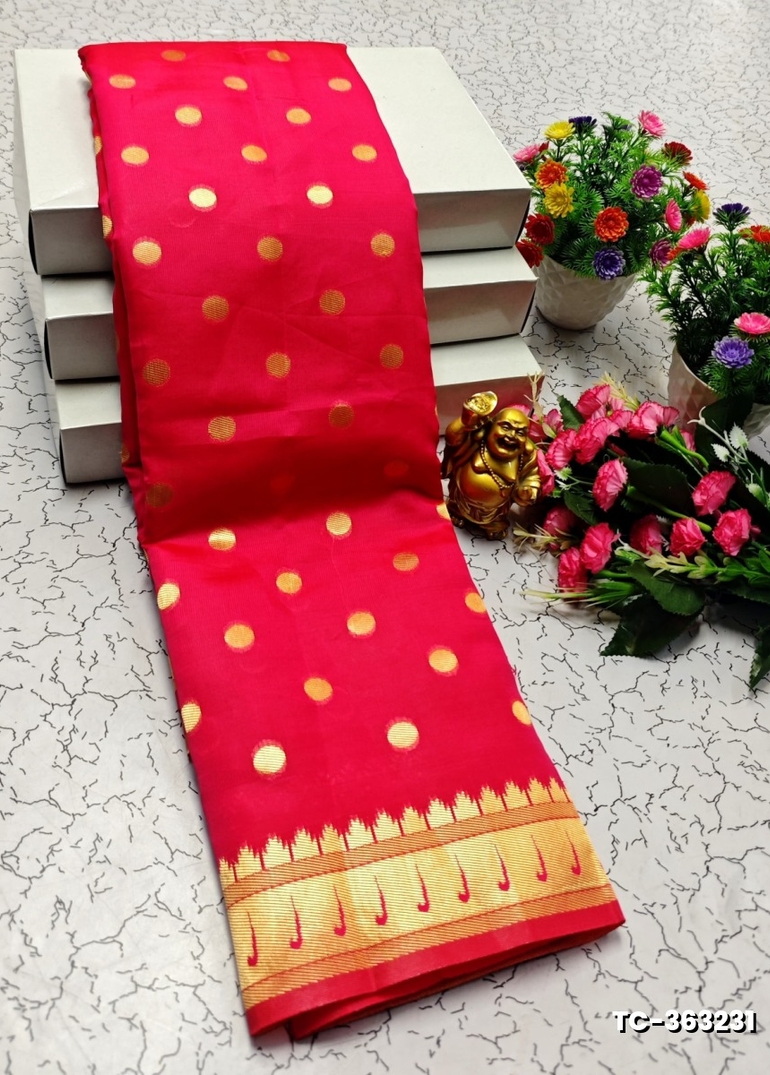 SOFT SILK FANCY BEST QUALITY SILK THENMATHI SAREES - DARK PINK