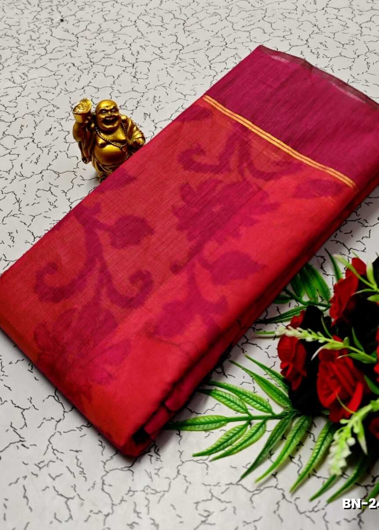FANCY BANARASI POCHAMPALLY COTTON SAREES - LIGHT PINK