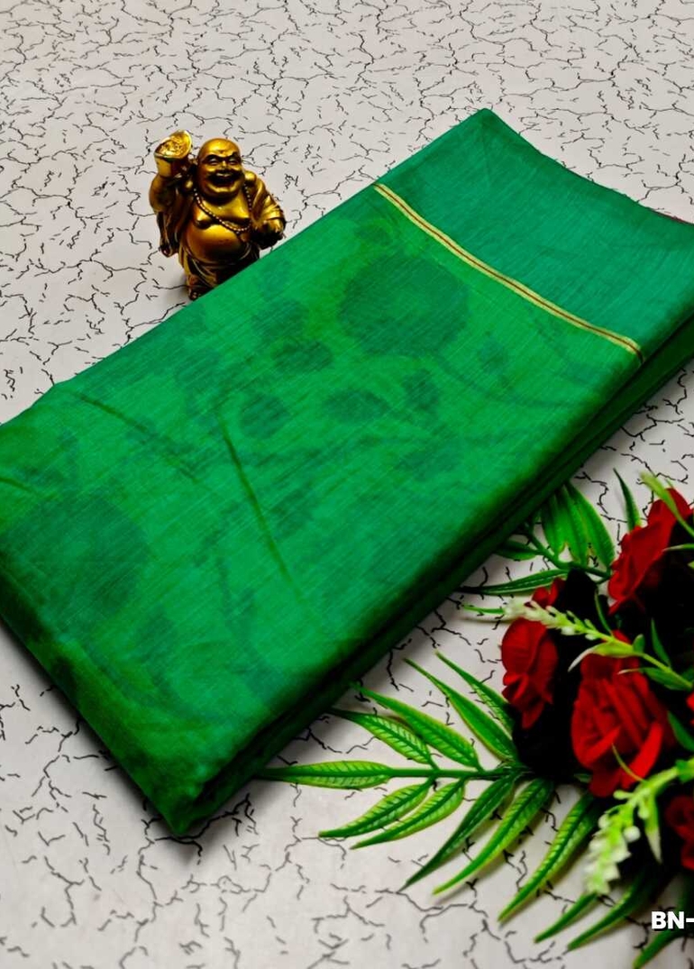 FANCY BANARASI POCHAMPALLY COTTON SAREES - NORMAL GREEN (1)