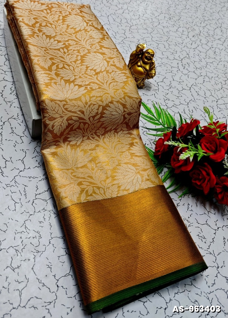 NITA AMBANI INSPIRED BANARASI TISSUE SILK SAREE - GOLD