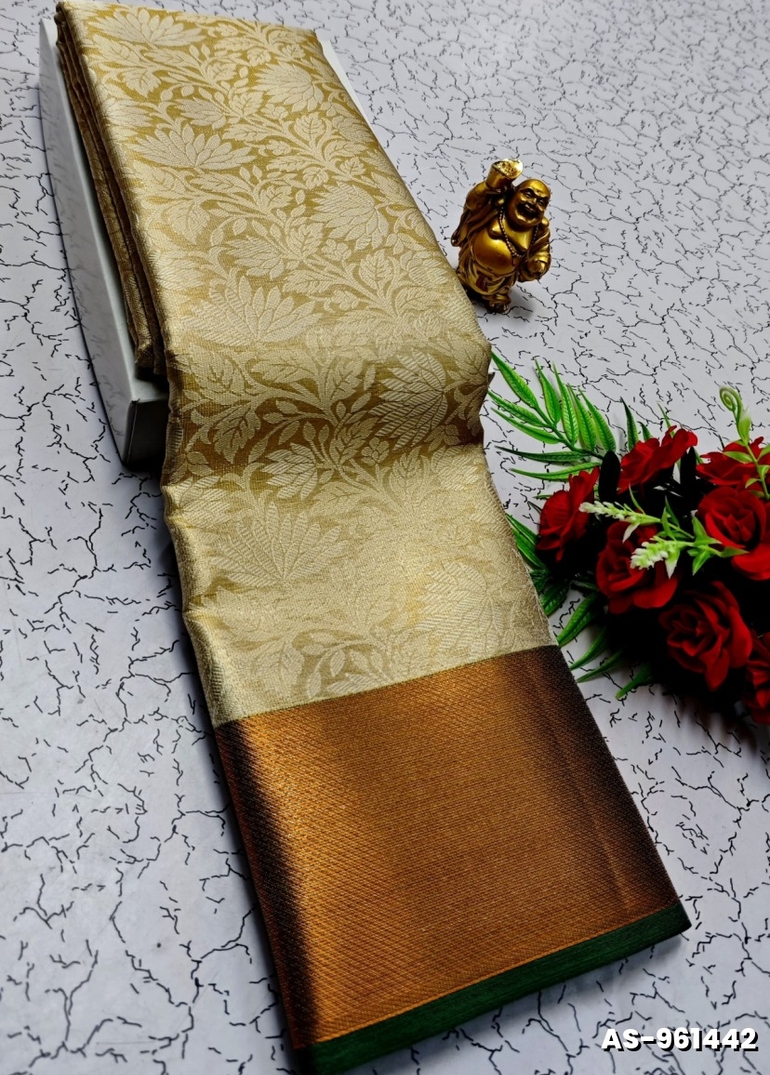 NITA AMBANI INSPIRED BANARASI TISSUE SILK SAREE - LIGHT PEACH