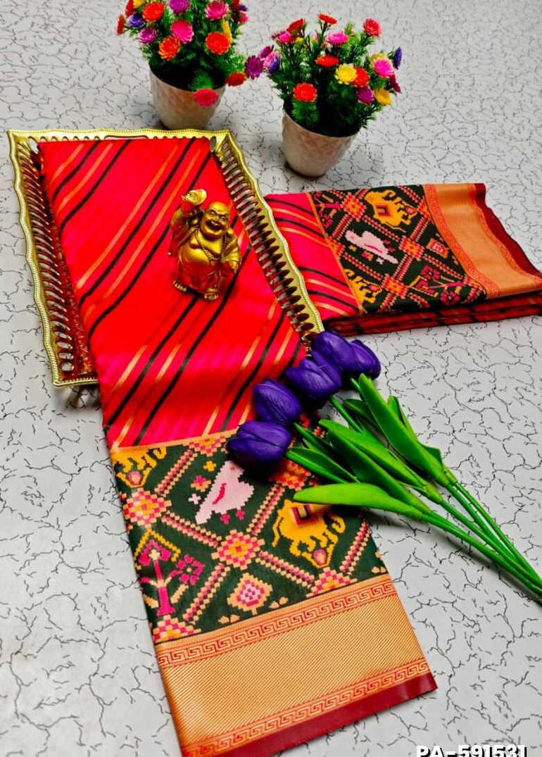 TRANDING PATOLA SILK SAREES - DARK PINK (2)