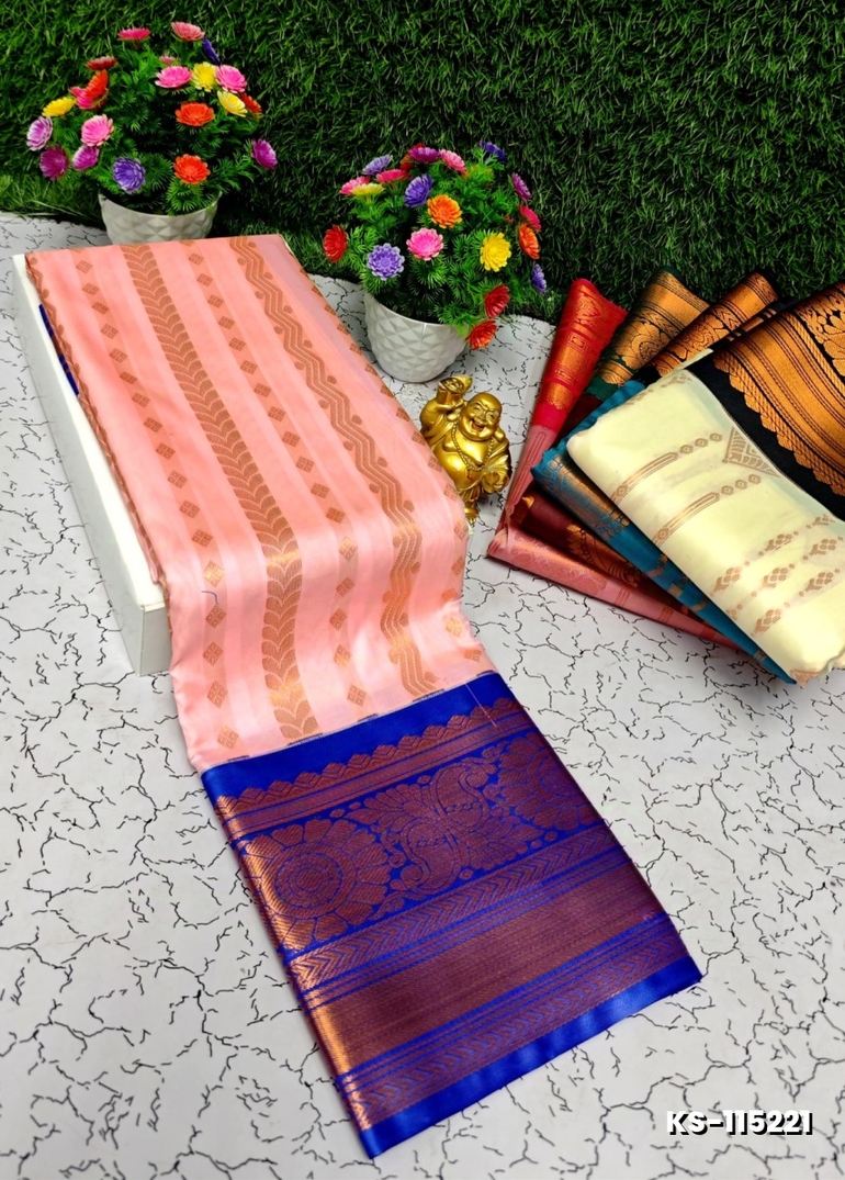 FANCY ALL SELF SOFT SILK SAREES WITH KOTTANCHI BORDER - BABY PINK