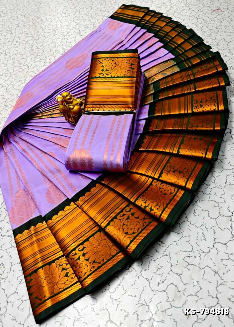 FANCY ALL SELF SOFT SILK SAREES WITH KOTTANCHI BORDER - LEVENDOR (1)