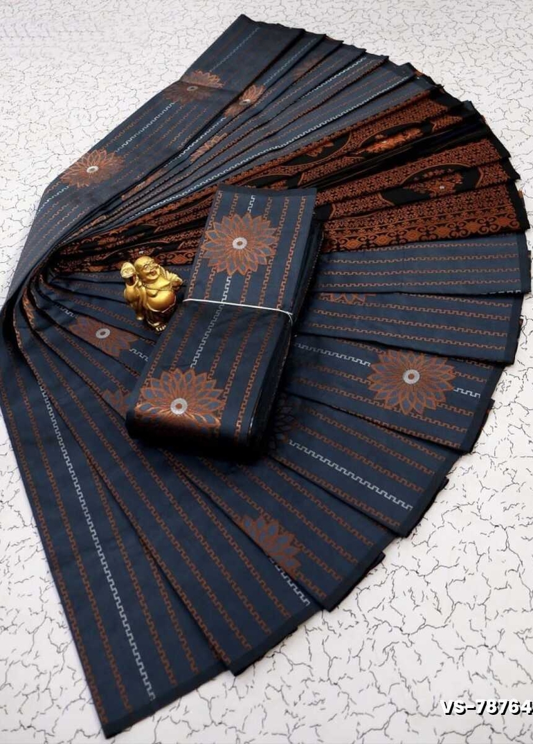 DIGITAL KUBERA PATTU VAIRA OOSI SOFTY SILK SAREES - GRAY