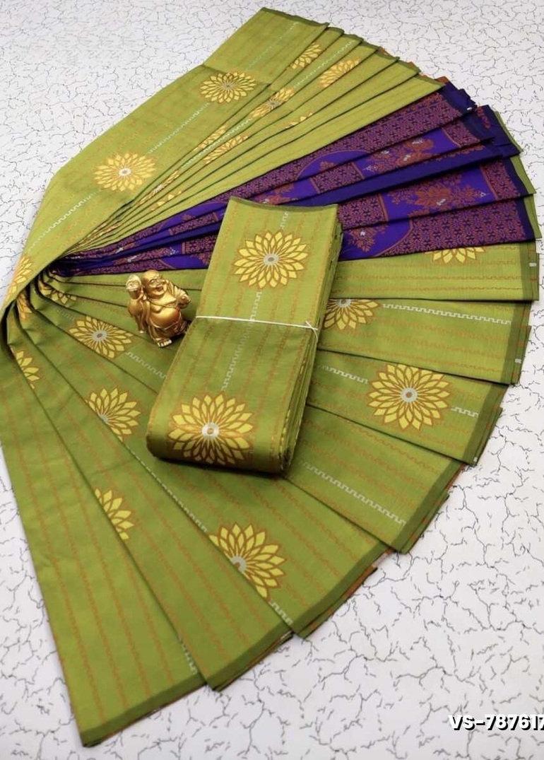 DIGITAL KUBERA PATTU VAIRA OOSI SOFTY SILK SAREES - OLIVE GREEN