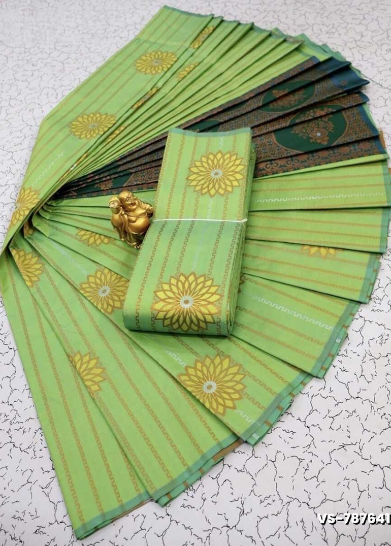 DIGITAL KUBERA PATTU VAIRA OOSI SOFTY SILK SAREES - LIGHT GREEN