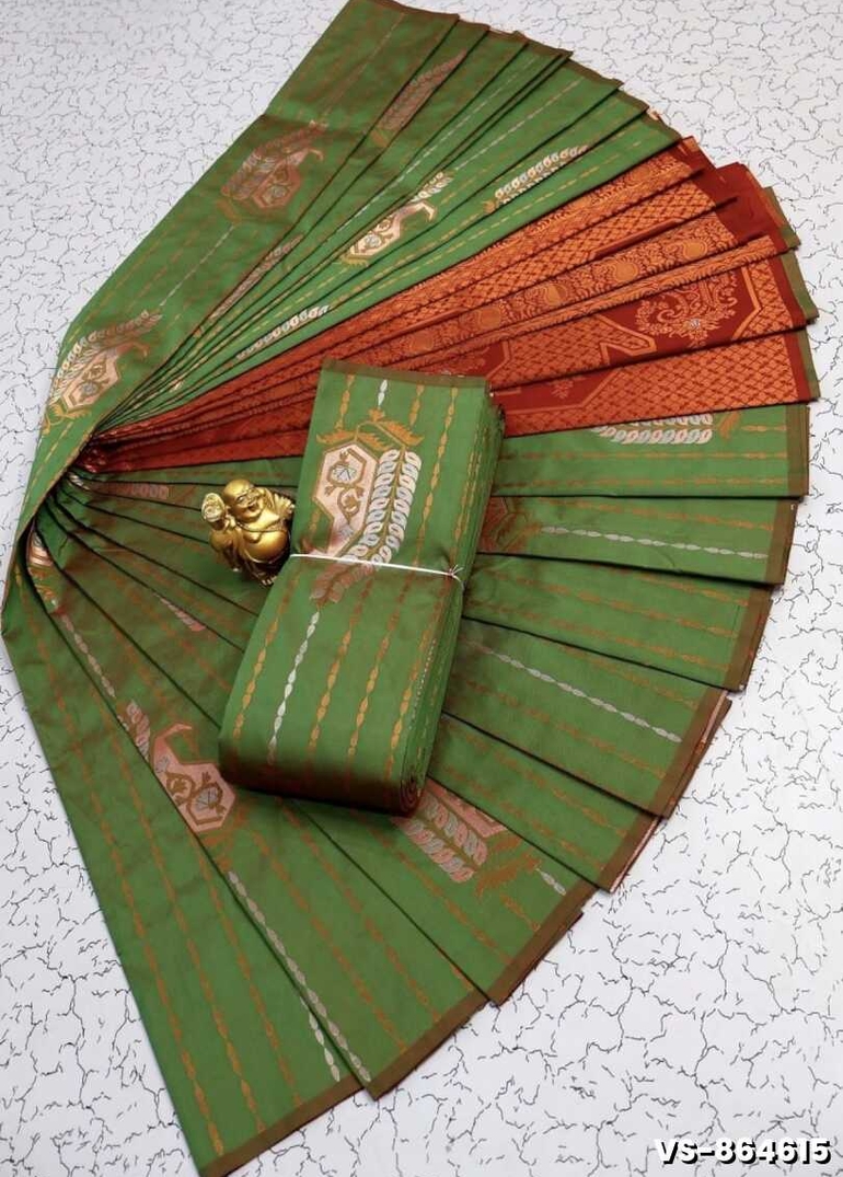 DIGITAL KUBERA PATTU VAIRA OOSI SOFTY SILK SAREES - GREEN (1)