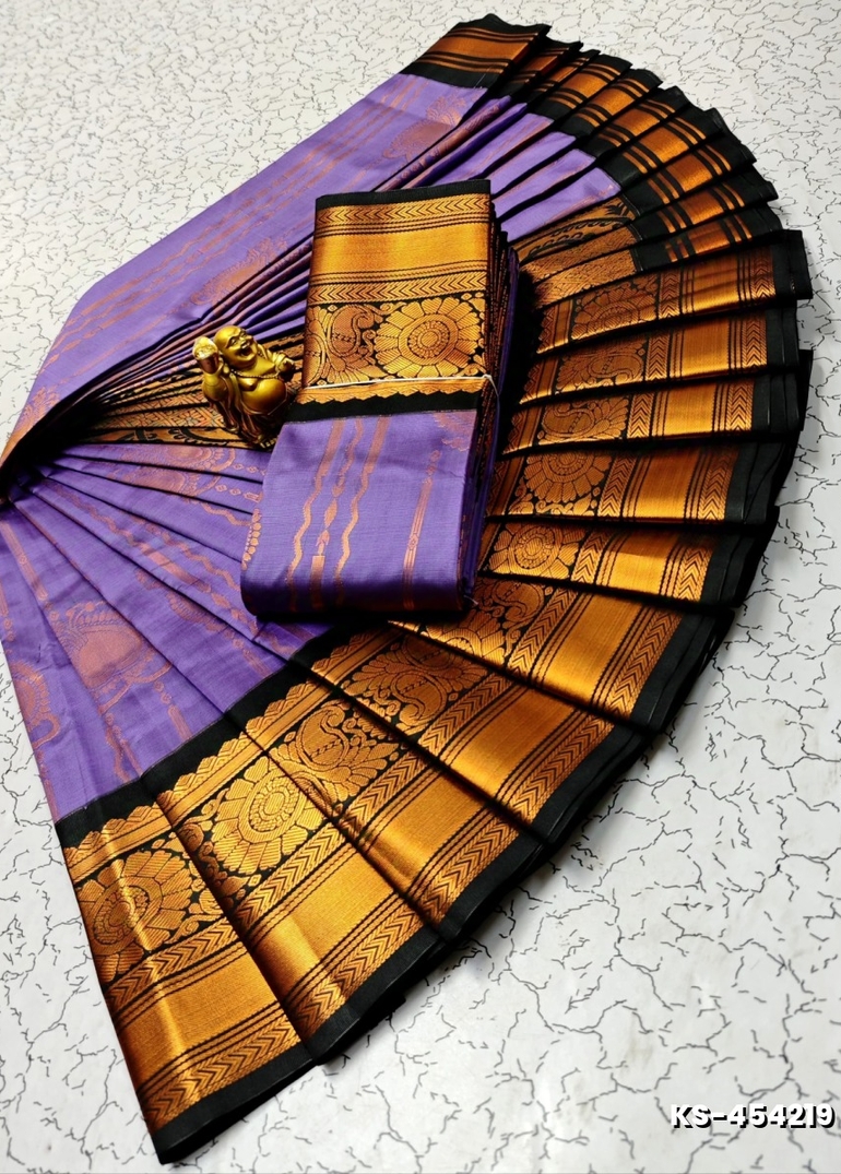 FANCY ALL SELF SOFT SILK SAREES WITH KOTTANCHI BORDER - LEVENDOR