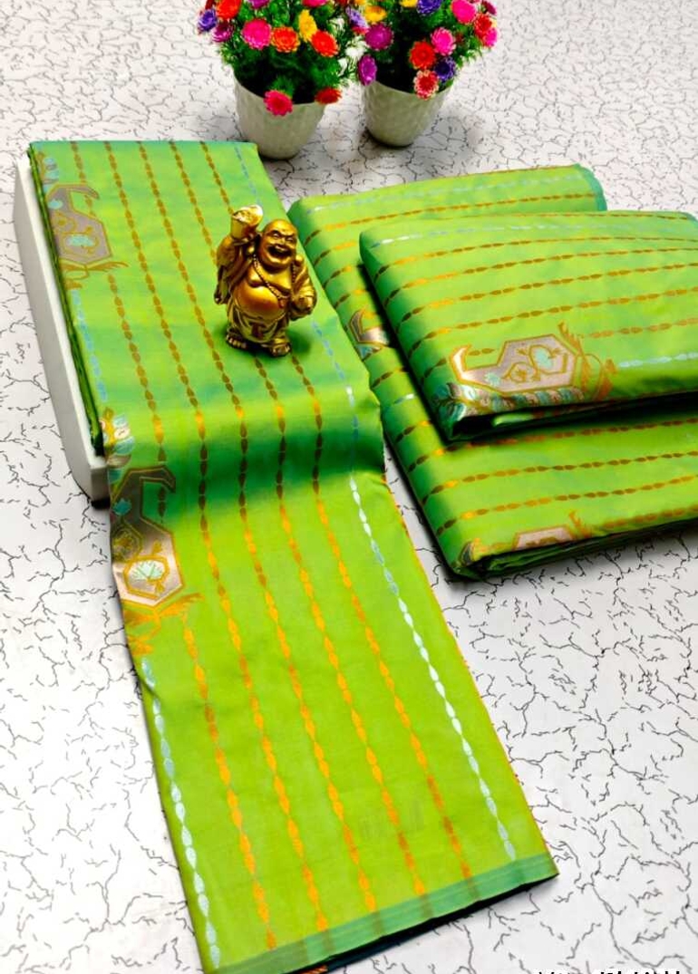 DIGITAL KUBERA PATTU VAIRA OOSI SOFTY SILK SAREES - PARET GREEN
