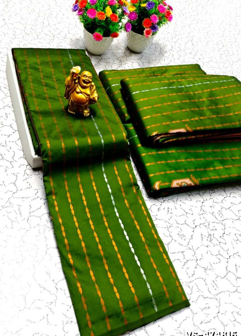 DIGITAL KUBERA PATTU VAIRA OOSI SOFTY SILK SAREES - GREEN (2)