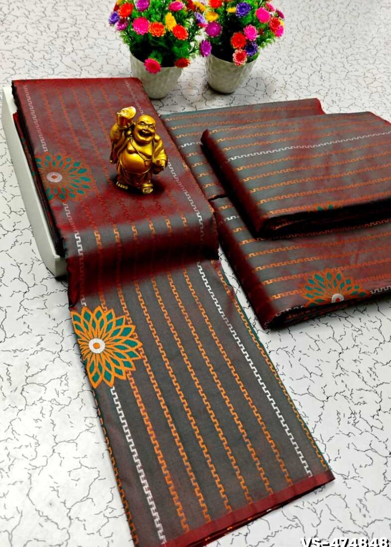 DIGITAL KUBERA PATTU VAIRA OOSI SOFTY SILK SAREES - LIGHT COLOUR