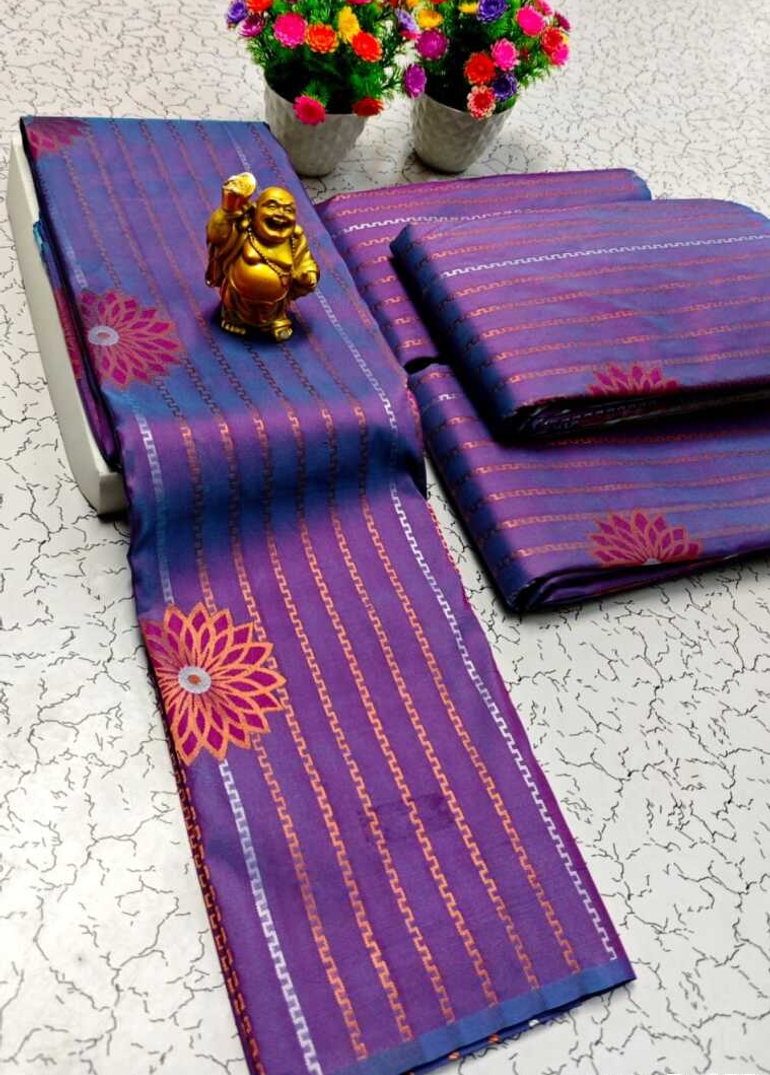 DIGITAL KUBERA PATTU VAIRA OOSI SOFTY SILK SAREES - MAUVE COLOUR