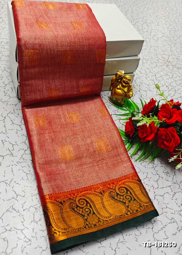 KANCHIPURAM TISSUE TRENDING DESIGN FANCY DHARMAVARAM SILK SAREES - CREAM COLOR