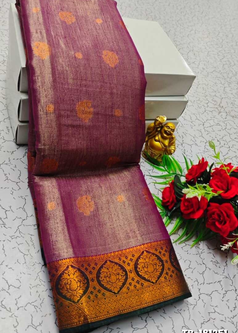 KANCHIPURAM TISSUE TRENDING DESIGN FANCY DHARMAVARAM SILK SAREES - ONIYAN PINK