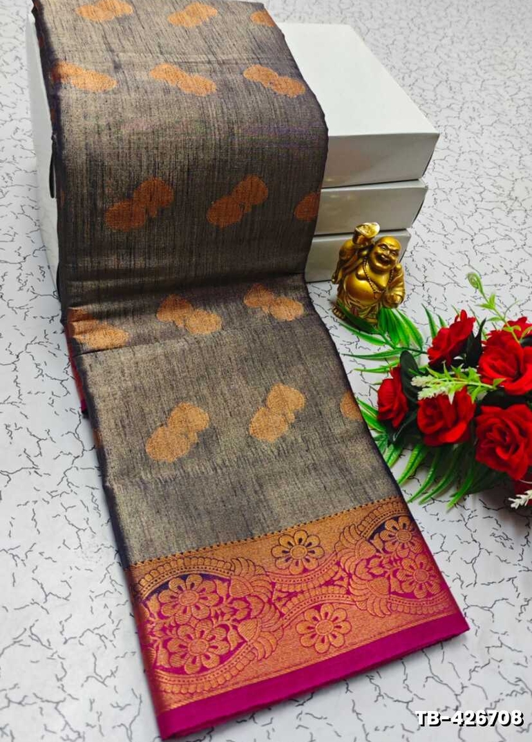 KANCHIPURAM TISSUE TRENDING DESIGN FANCY DHARMAVARAM SILK SAREES - NAVY COLOUR (2)