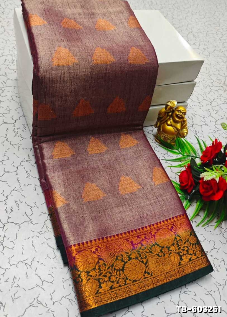 KANCHIPURAM TISSUE TRENDING DESIGN FANCY DHARMAVARAM SILK SAREES - ONIYAN PINK (1)
