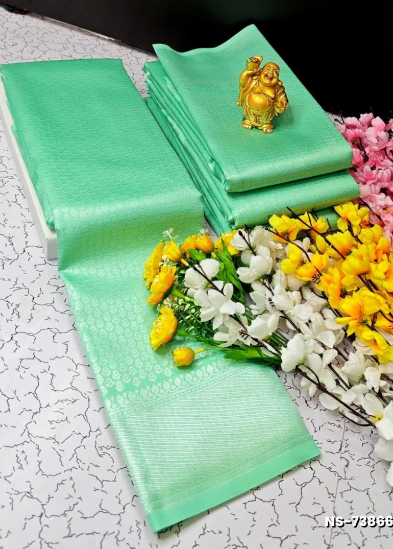 FANCY SILVAR ZARI NILA SAREES - TUQUOISE