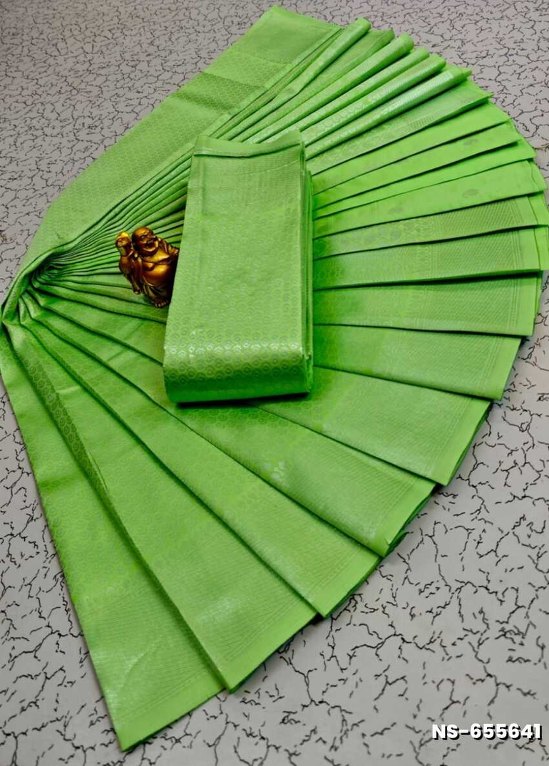 FANCY SILVAR ZARI NILA SAREES - LIGHT GREEN