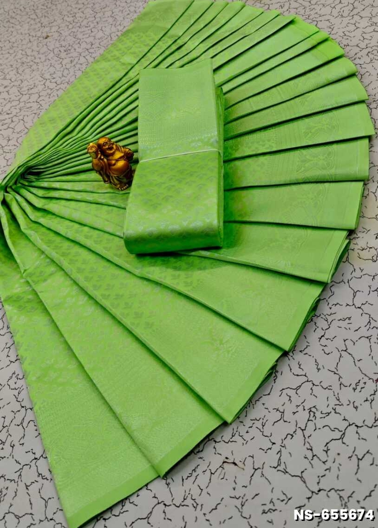 FANCY SILVAR ZARI NILA SAREES - EMERALD COLOUR (1)