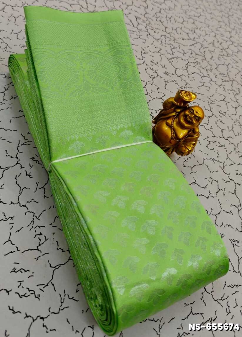 FANCY SILVAR ZARI NILA SAREES - EMERALD COLOUR (1)