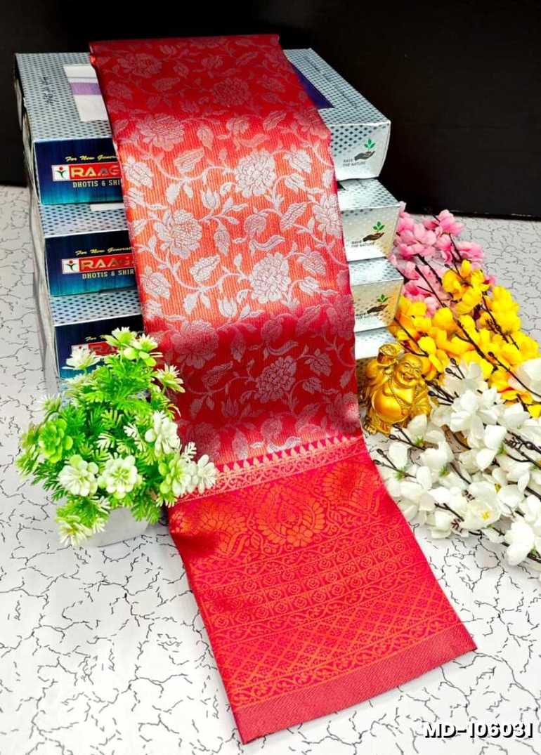 KUBERA TISSUE ELITE  BRIDAL RAPIER FANCY  LIGHT WEIGHT SILK TYPE  MEHANDI DESIGNER SAREES - DARK PINK