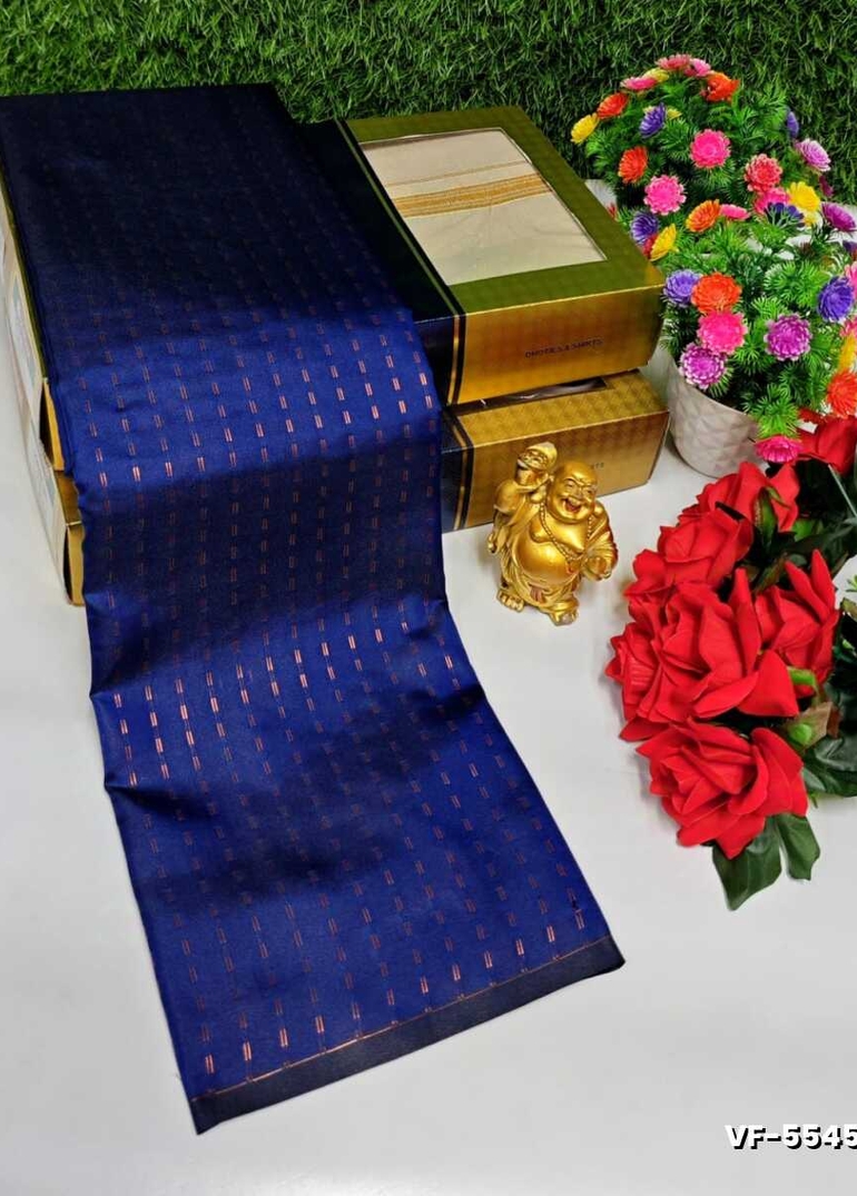 VAIRA OOSI  FANCY  SOFT SILK LIGHT WEIGHT  SAREES - NORMAL  BLUE
