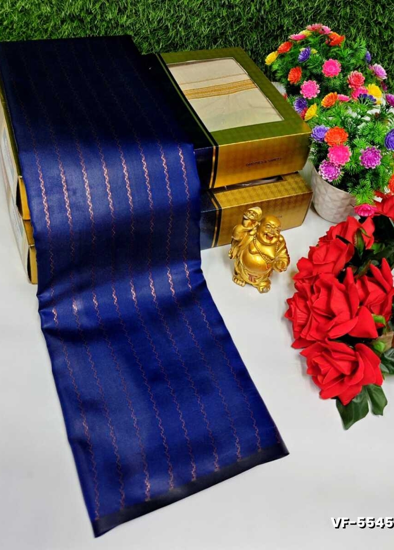 VAIRA OOSI  FANCY  SOFT SILK LIGHT WEIGHT  SAREES - R BLUE