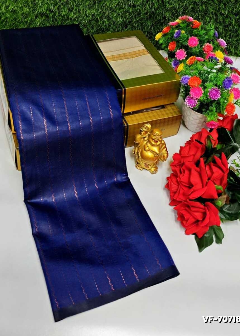 VAIRA OOSI FANCY SOFT SILK LIGHT WEIGHT SAREES - R BLUE