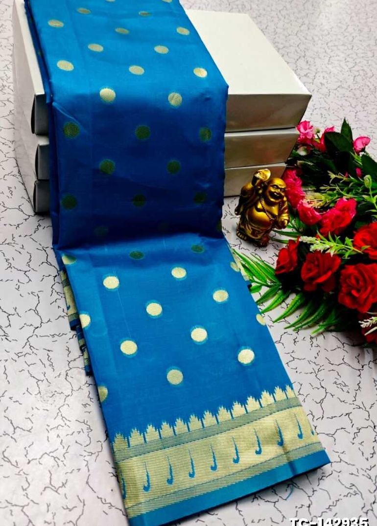 SOFT SILK FANCY BEST QUALITY SILK THENMATHI SAREES - DARK SKY BLUE