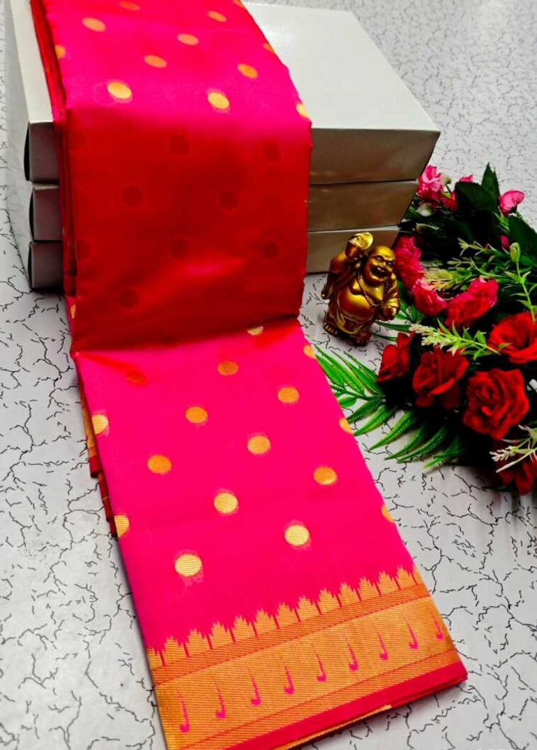 SOFT SILK FANCY BEST QUALITY SILK THENMATHI SAREES - PINK (1)