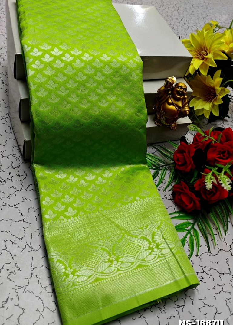 FANCY SILVAR ZARI NILA SAREES - PARET GREEN (3)
