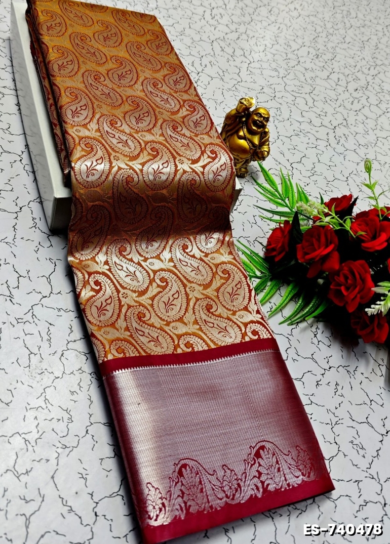 ELITE BRIDAL PICK &PICK SILK SAREES AND WEDDING ART SILK SAREES - BRONCE COLOUR