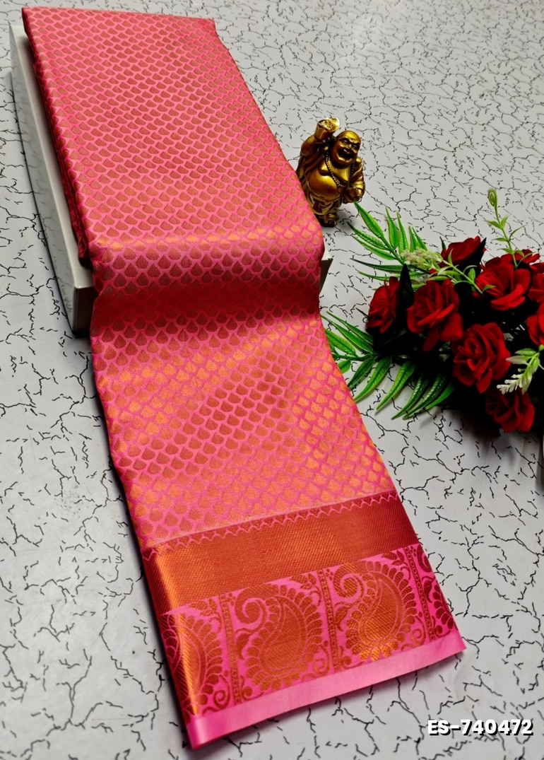 ELITE BRIDAL PICK &PICK SILK SAREES AND WEDDING ART SILK SAREES - CORAL COLOUR