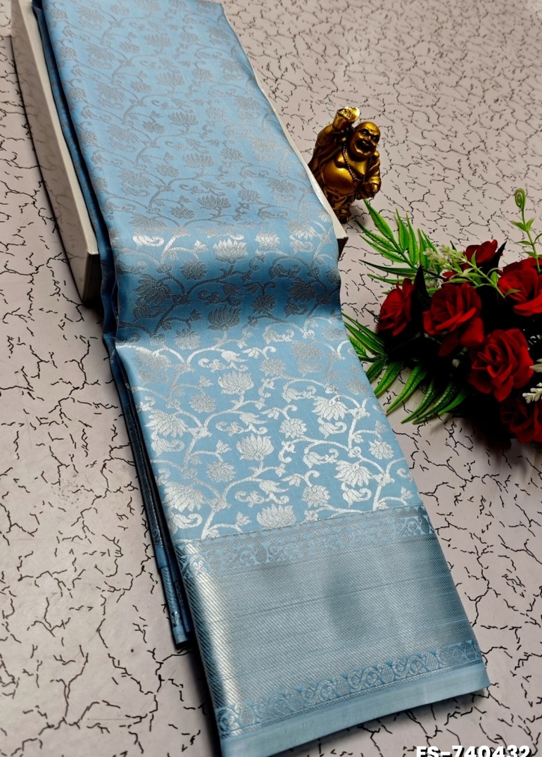 ELITE BRIDAL PICK &PICK SILK SAREES AND WEDDING ART SILK SAREES - LIGHT SKY BLUE (1)