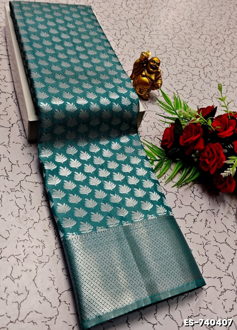 ELITE BRIDAL PICK &PICK SILK SAREES AND WEDDING ART SILK SAREES - TEAL COLOUR (2)