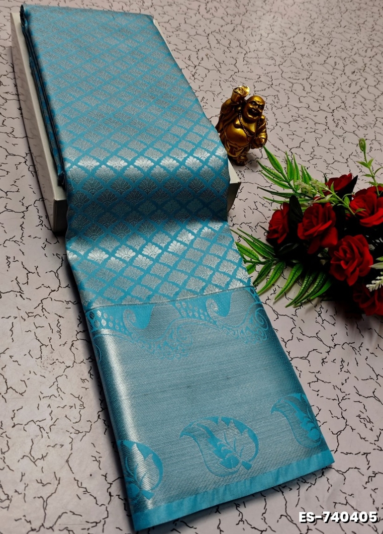 ELITE BRIDAL PICK &PICK SILK SAREES AND WEDDING ART SILK SAREES - SKY BLUE (2)