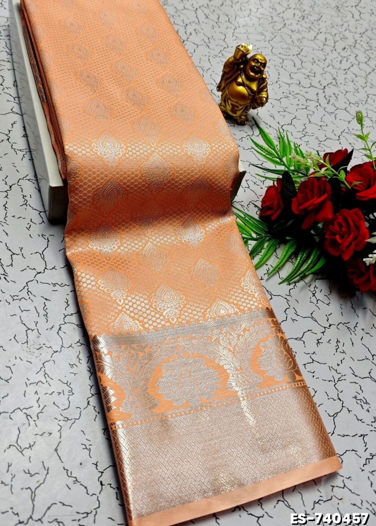 ELITE BRIDAL PICK &PICK SILK SAREES AND WEDDING ART SILK SAREES - LIGHT ORANGE