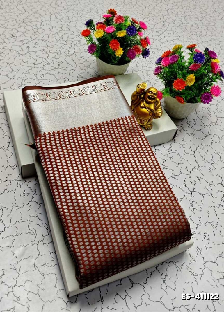 ELITE BRIDAL PICK &PICK SILK SAREES AND WEDDING ART SILK SAREES - COFEE BROWN