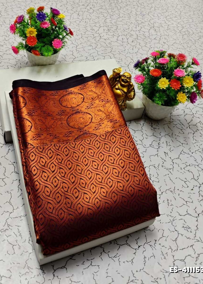 ELITE BRIDAL PICK &PICK SILK SAREES AND WEDDING ART SILK SAREES - BROWN