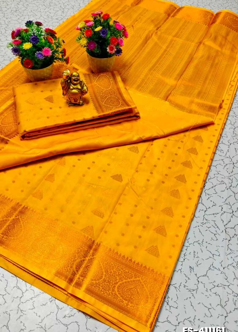 ELITE BRIDAL PICK &PICK SILK SAREES AND WEDDING ART SILK SAREES - YELLOW COLOR