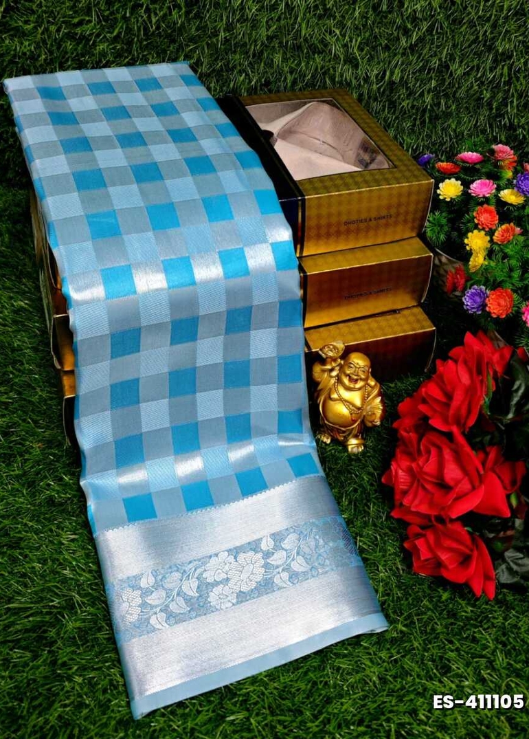 ELITE BRIDAL PICK &PICK SILK SAREES AND WEDDING ART SILK SAREES - SKY BLUE (3)