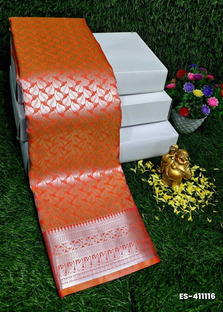ELITE BRIDAL PICK &PICK SILK SAREES AND WEDDING ART SILK SAREES - ORANGE (2)