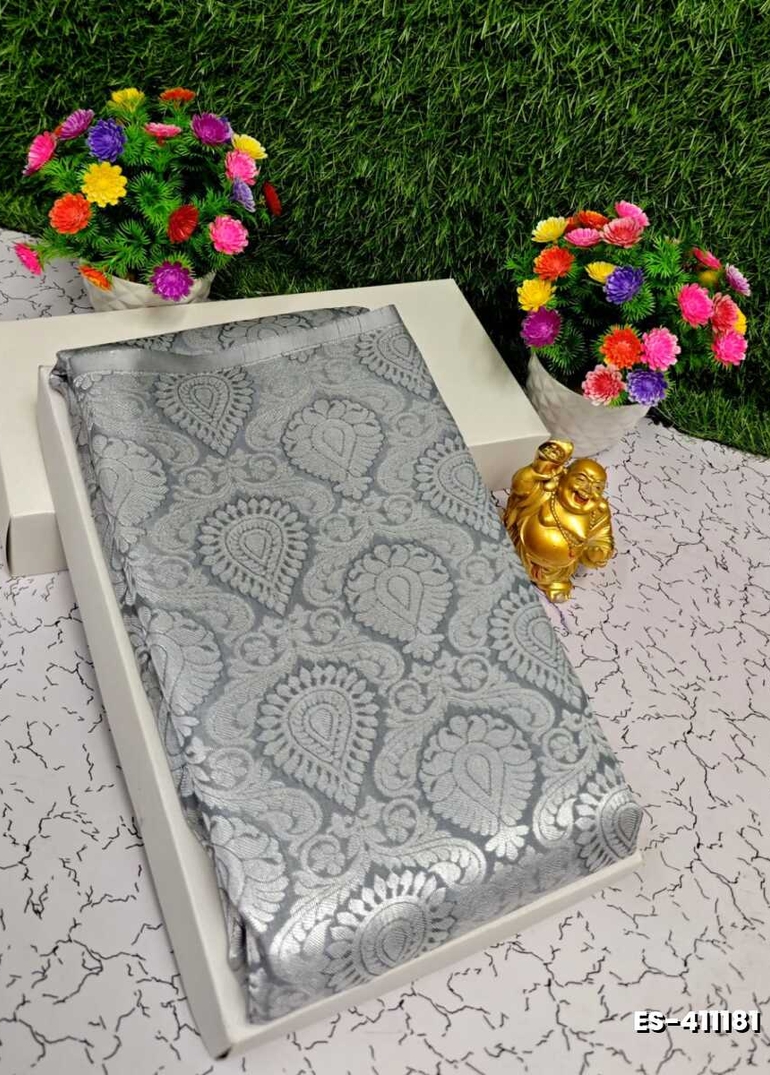 ELITE BRIDAL PICK &PICK SILK SAREES AND WEDDING ART SILK SAREES - METALLIC SILVAR