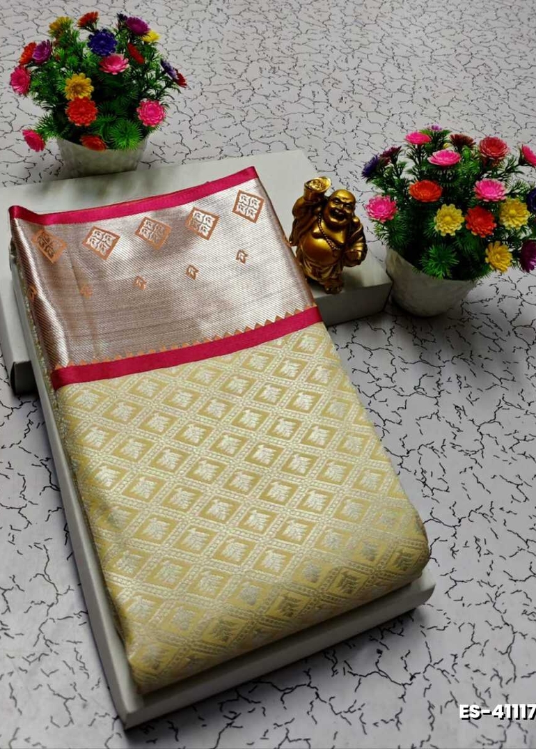 ELITE BRIDAL PICK &PICK SILK SAREES AND WEDDING ART SILK SAREES - PEACH COLOUR