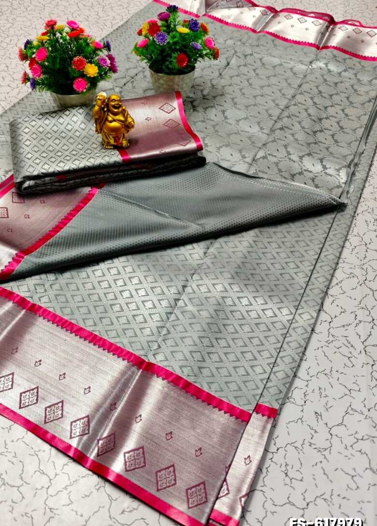 ELITE BRIDAL PICK &PICK SILK SAREES AND WEDDING ART SILK SAREES - SLATE COLOUR