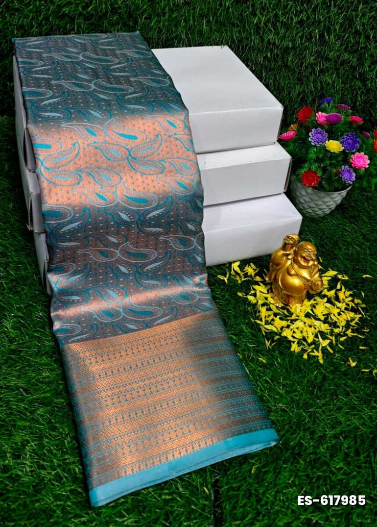 ELITE BRIDAL PICK &PICK SILK SAREES AND WEDDING ART SILK SAREES - BLUE SHADE (2)